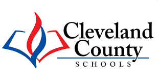 Cleveland County Schools logo with open book graphic.