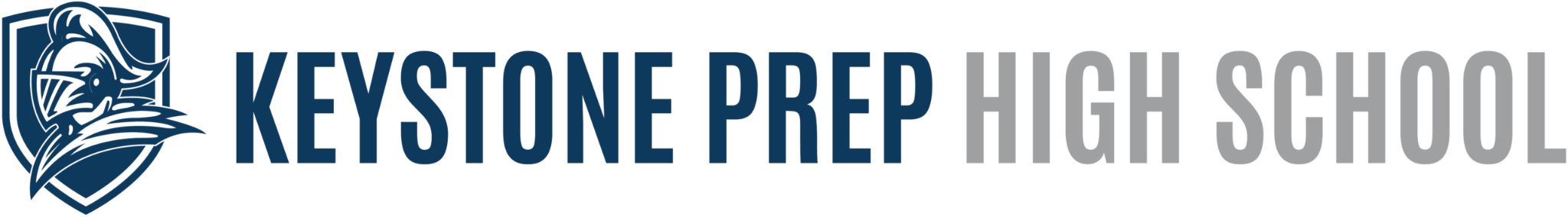 Keystone Prep High School logo with knight emblem.