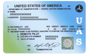 USA Remote Pilot Certificate with FAA seal.