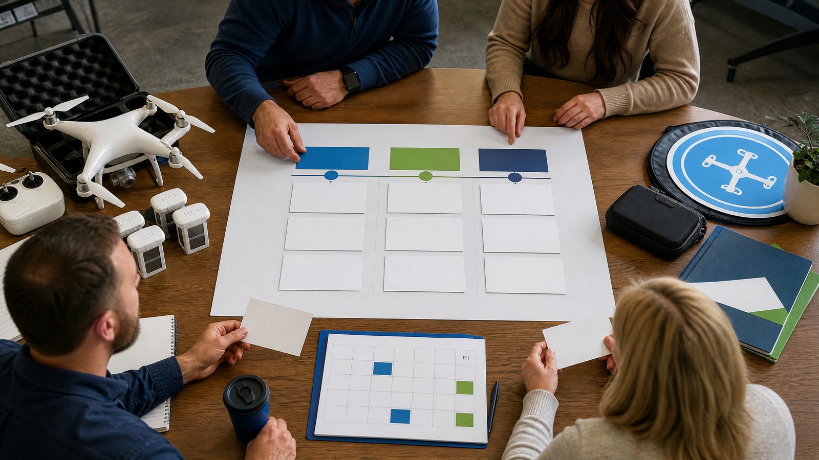 School team planning a three phase drone program purchasing roadmap